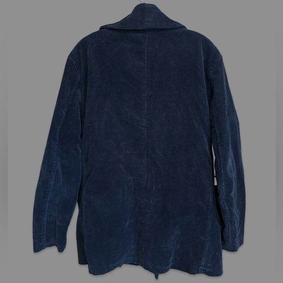 The Bronson Mfg Heritage Corduroy Peacoat Double Breasted Coat Black Retro Sz 40 - Picture 4 of 10